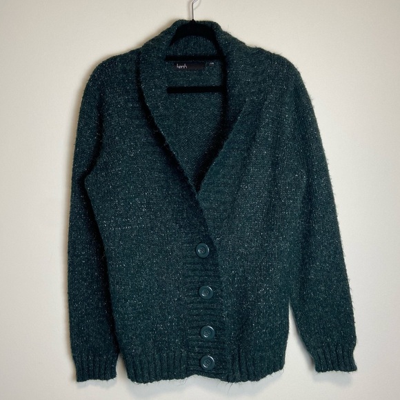 🐑 KERSH green wool blend cardigan - Picture 2 of 7